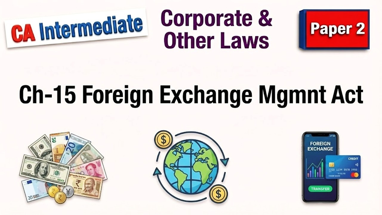 🎓CA Intermediate | Paper-2 | Ch-15 | Foreign Exchange Management Act, 1999 | 🏛️Corporate & Other Law