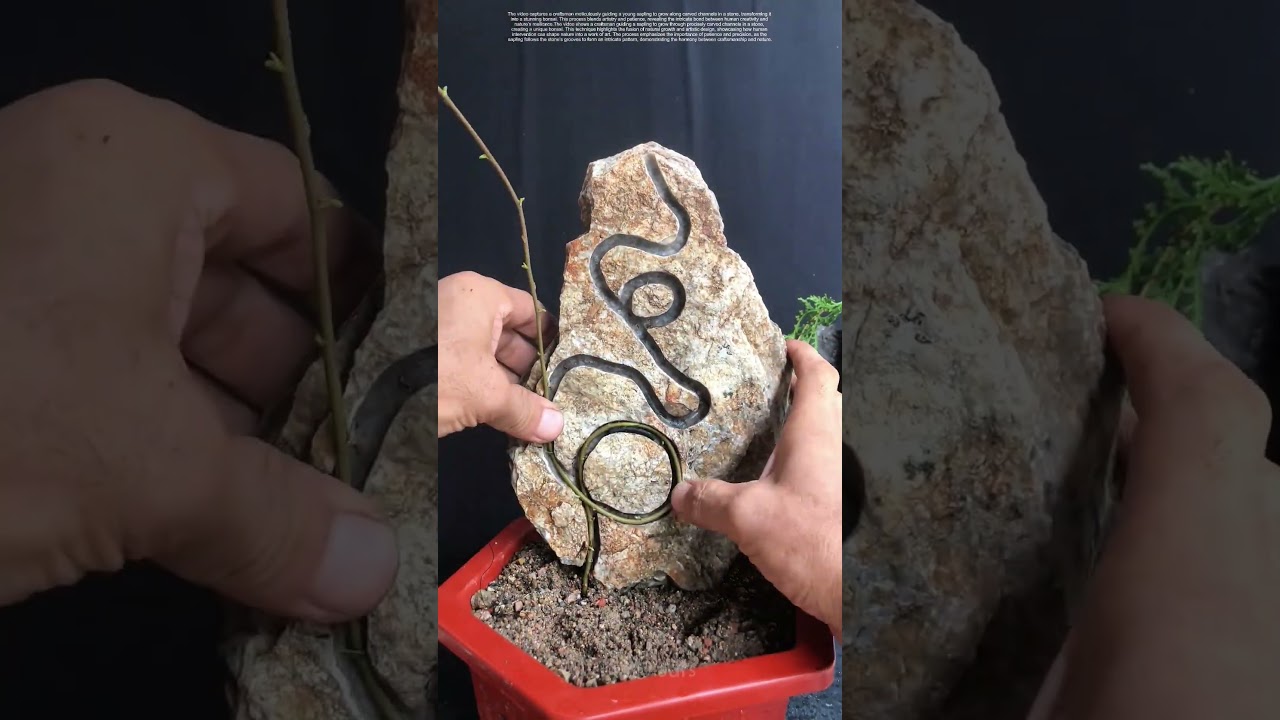 Guiding Nature's Growth: Crafting Artistic Bonsai with Stone Channels