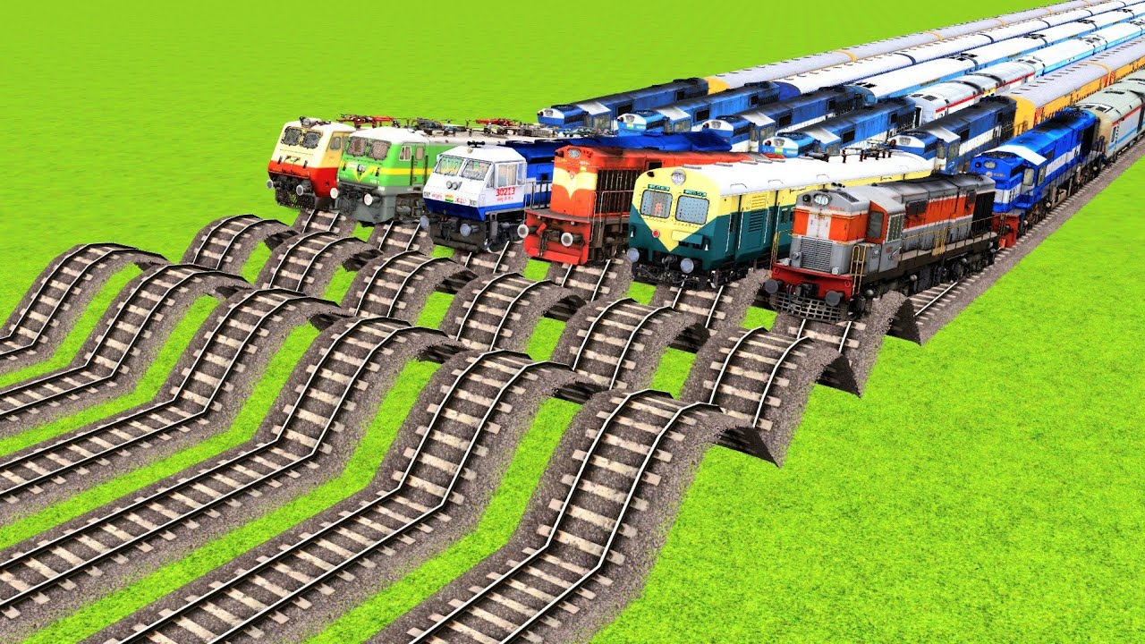6 TRAINS RUNNING ON LONGEST RISKY SPEED BUMPS AND ACCIDENT ON RISKY RAILWAY TRACKS|▶️Train Simulator
