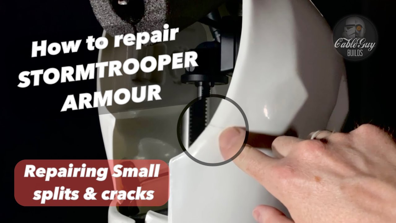 How to repair ABS Stormtrooper armour // splits and cracks // t-shirt and glue