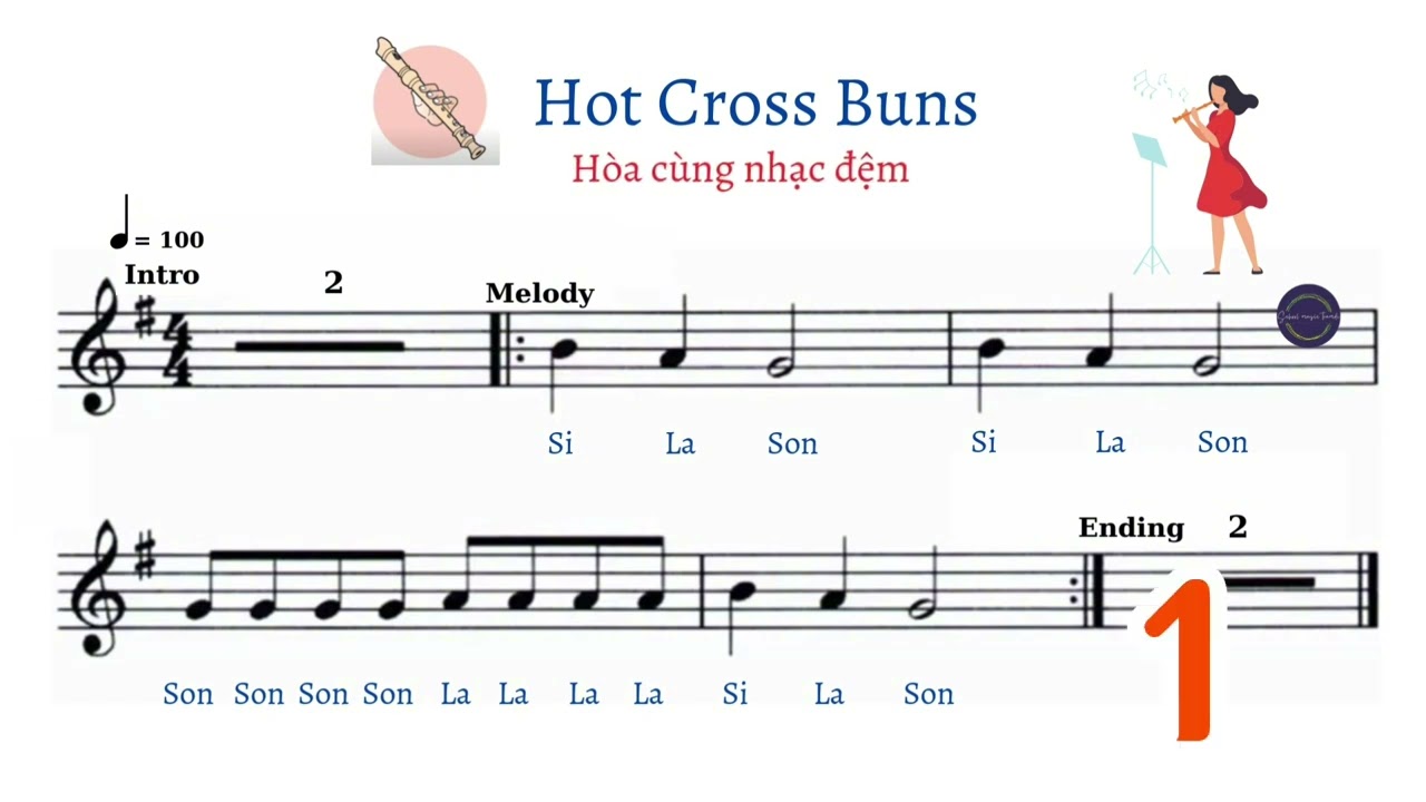 Recorder/Hot Cross Buns/ luyện tập nốt Si, La, Son | School Music Tramdi