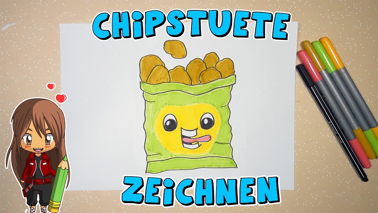 Chipstüte einfach malen für Kinder | ab 6 Jahren | Malen mit Evi | deutsch