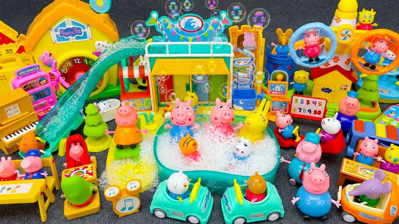63 Minutes Satisfying Unboxing PEPPA PIG Water Park Slide & School Toy Playset | Unboxing Playset