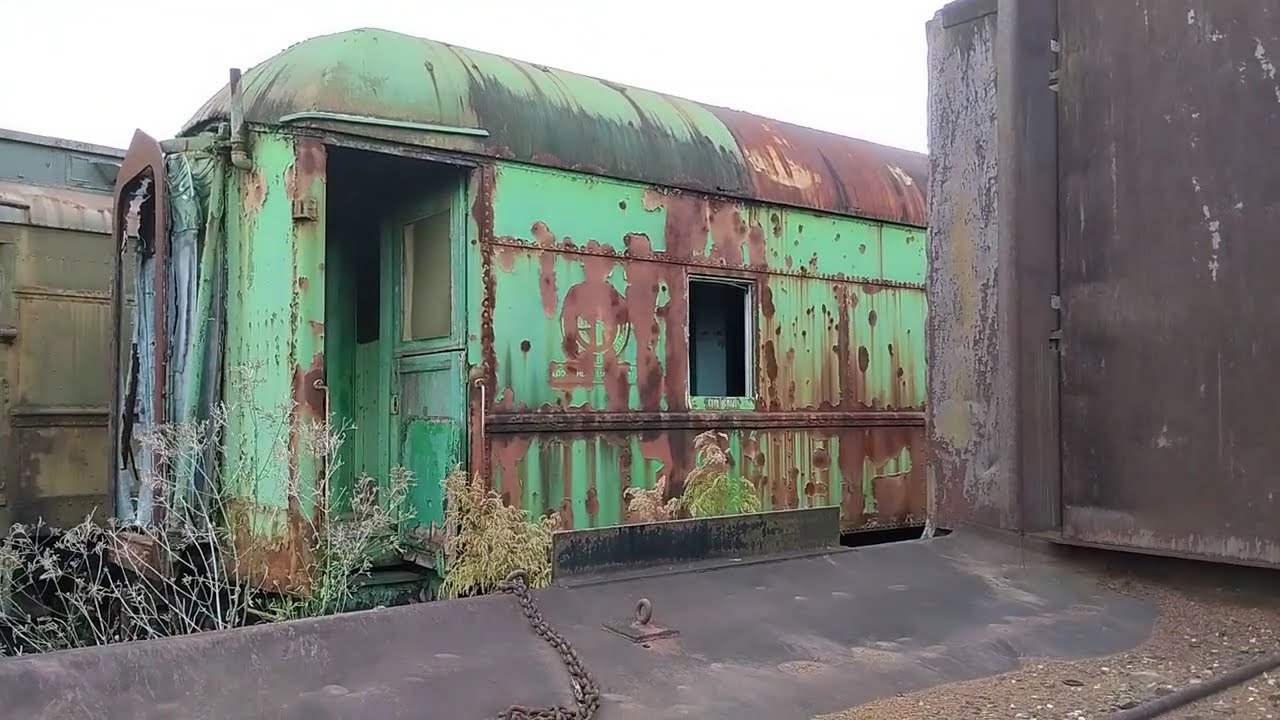 Train Graveyard full of old Abandoned Vintage Train Cars