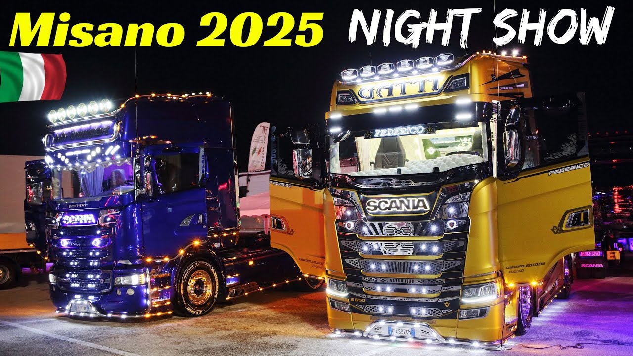 Misano 2025 Camion Decorati/Custom Trucks Night Show - Weekend del Camionista - V8 Sound & Lights! 🔊
