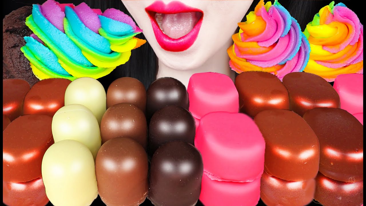 ASMR CHOCOLATE MARSHMALLOW ICE CREAM MUKBANG 초콜릿 마쉬멜로우 아이스크림 먹방