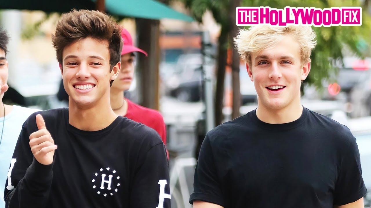 Jake Paul, Cameron Dallas & The Dobre Twins From Team 10 Have Lunch Together At Urth Caffe In WeHo