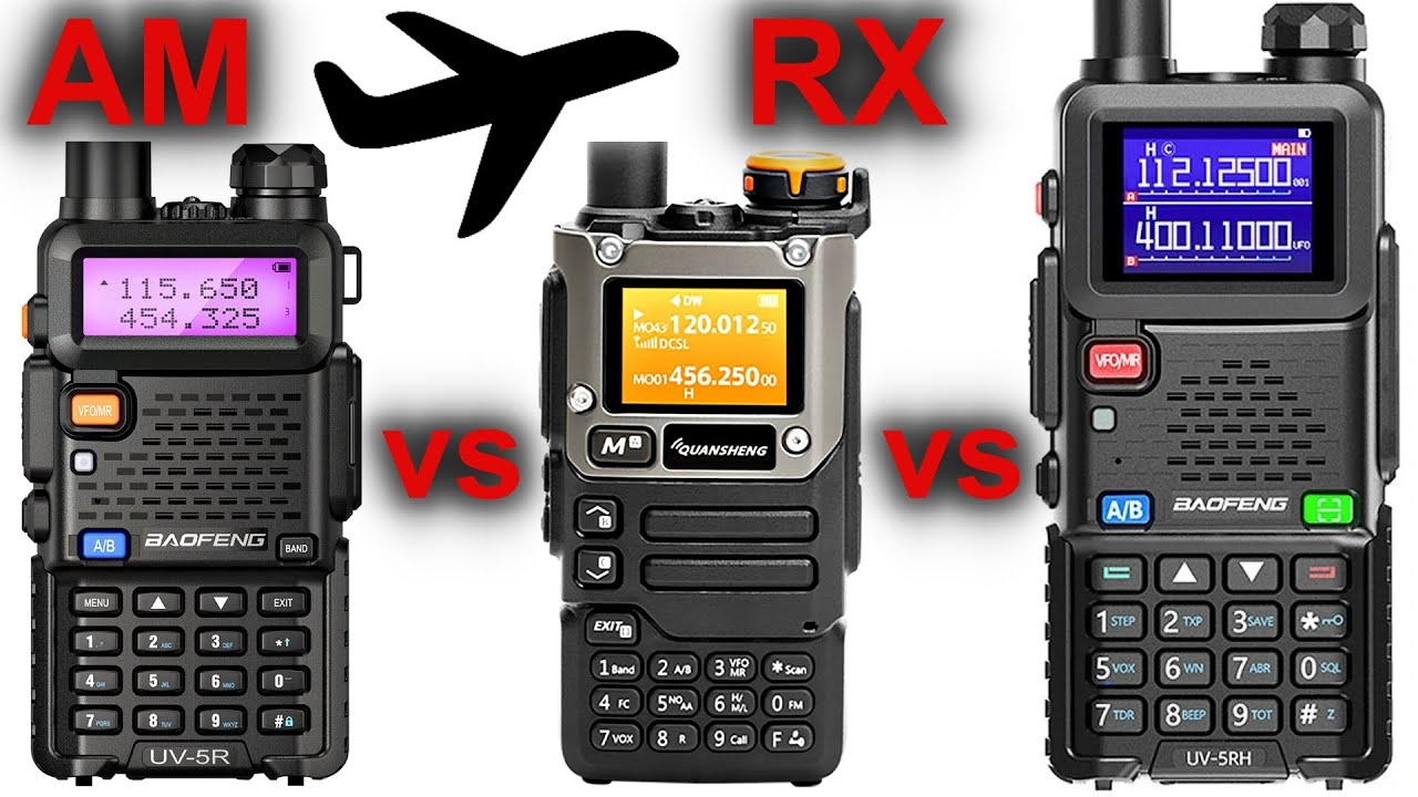 BAOFENG UV-5RH против QUANSHENG UV-K5 против BAOFENG UV-5R AIRBAND