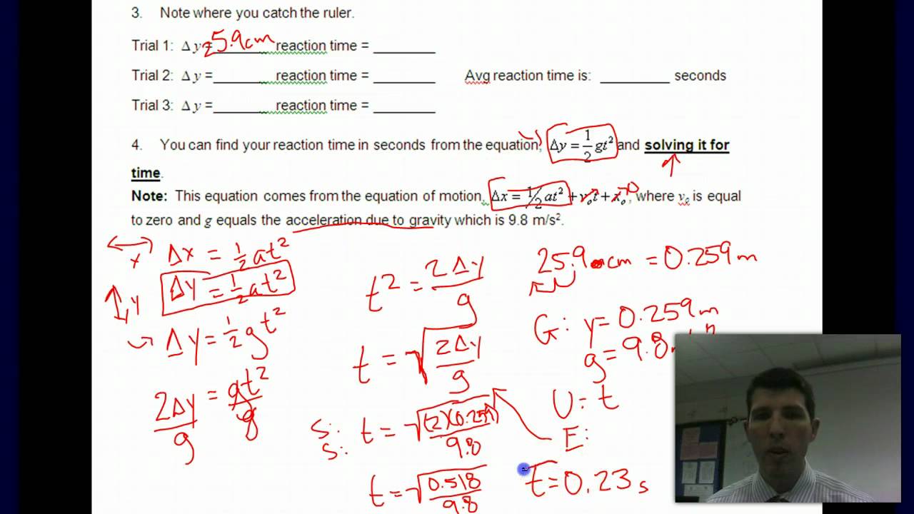 Help for Reaction Time Lab