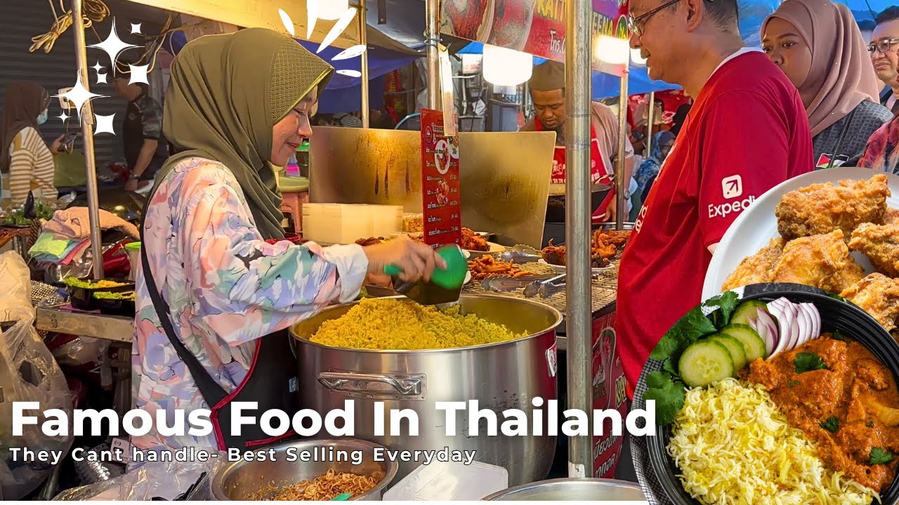Best Selling Yellow Rice with Fried Chicken in Kim Yong Market HATYAI CITY - Thai Street Food