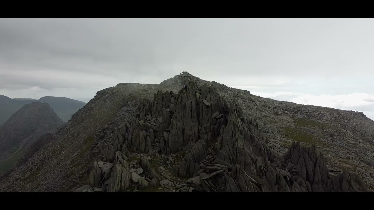 Epic 4K Drone Footage of The Welsh Mountains - Glyder Mountain Range.