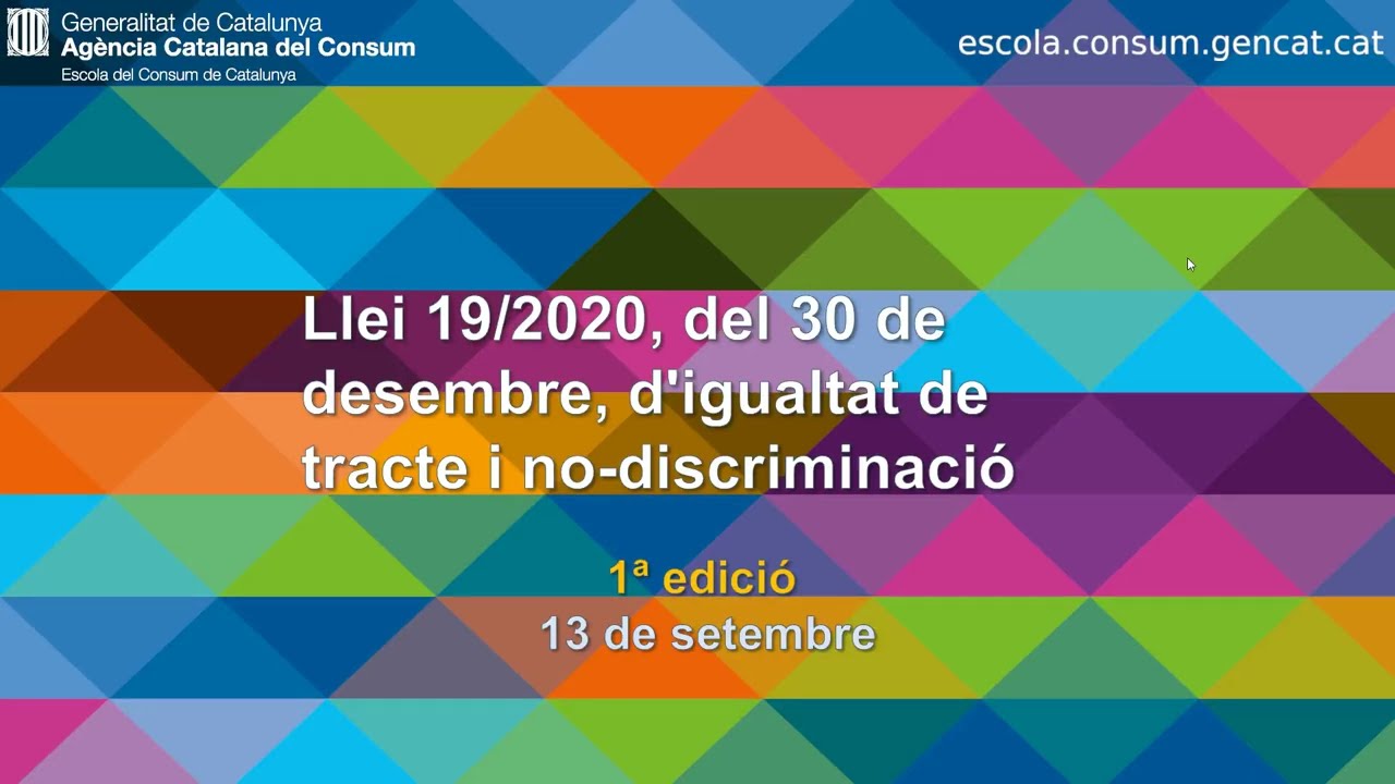 Formació de la Llei 19/2020 de l’Oficina d’Igualtat de Tracte i No-discriminació