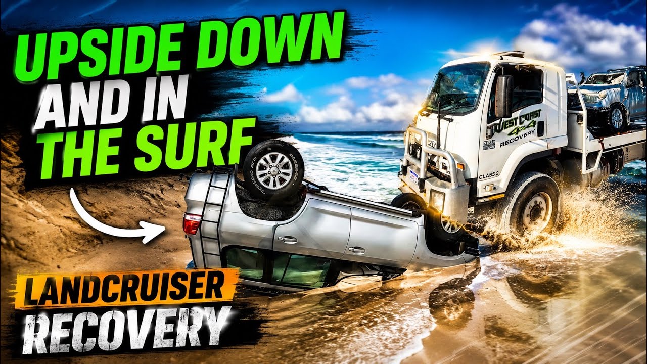 Upside Down & In The Surf - Landcruiser Recovery With Westcoast 4X4 Recovery