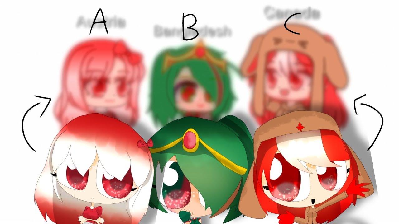 MTR Countryhumans all countries I made them in gacha version (A-Z) READ DESC!