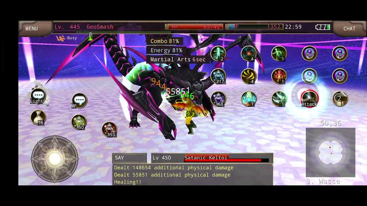 Iruna Online - Monk vs Satanic Keltoi