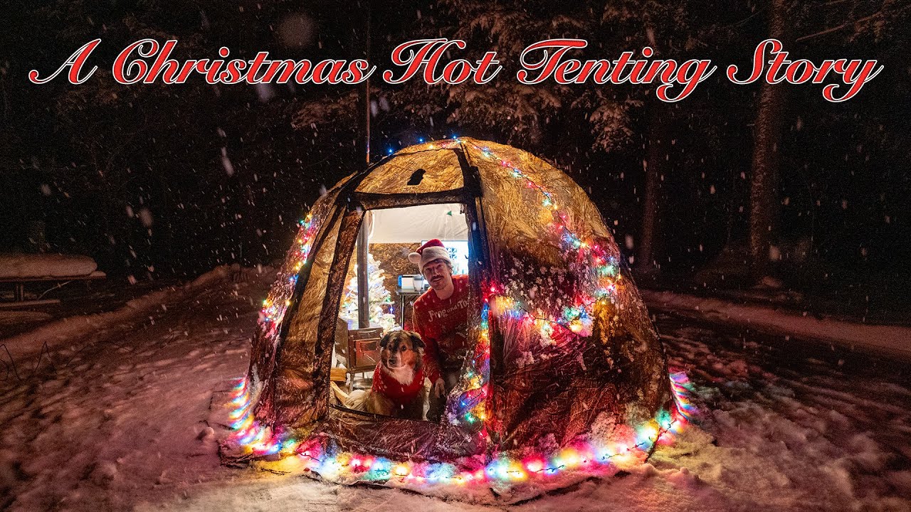 2 Nights Hot Tent Camping With My Dog || A Christmas Special