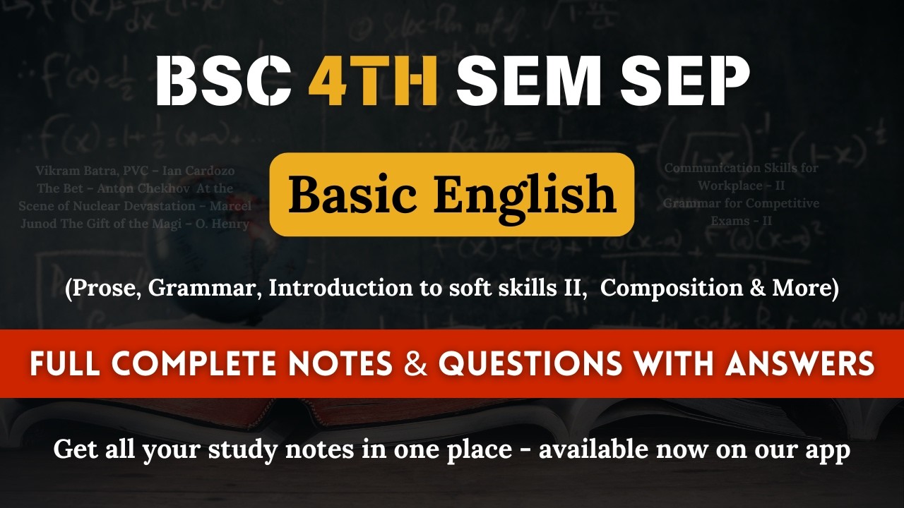 BSc 4th Sem SEP Basic English | Complete Notes, Important Questions & Answers