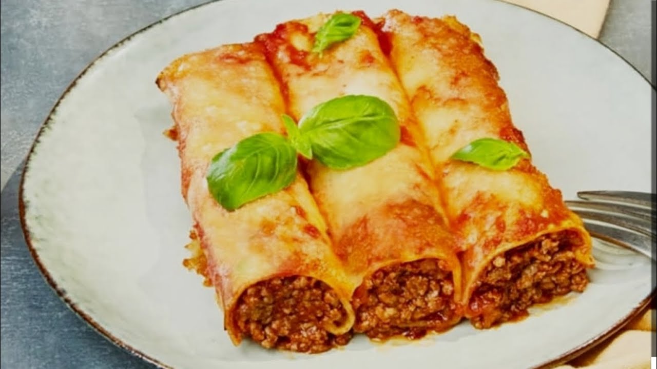 مقرونة كانيلوني محشية بالدجاج المفروم بنة لا تقاوم 😋😋 وجبة تعملوها على السريع ❤