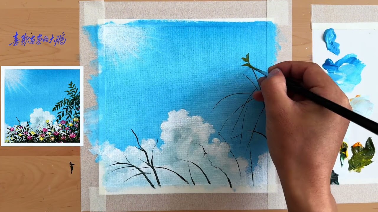 In this canvas, I have a private spring that will never end.#painting #handmade 