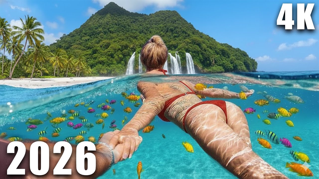 DREAM AQUARIUM 4K -🐬Deep House Music With Marine Life, Sea Animals and Coral Reef🌊🐠