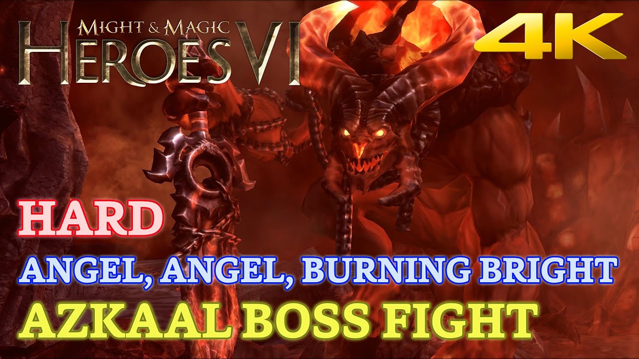 Might & Magic Heroes VI - Angel, Angel, Burning Bright - Hard - Azkaal Boss Fight [4K 60 FPS]