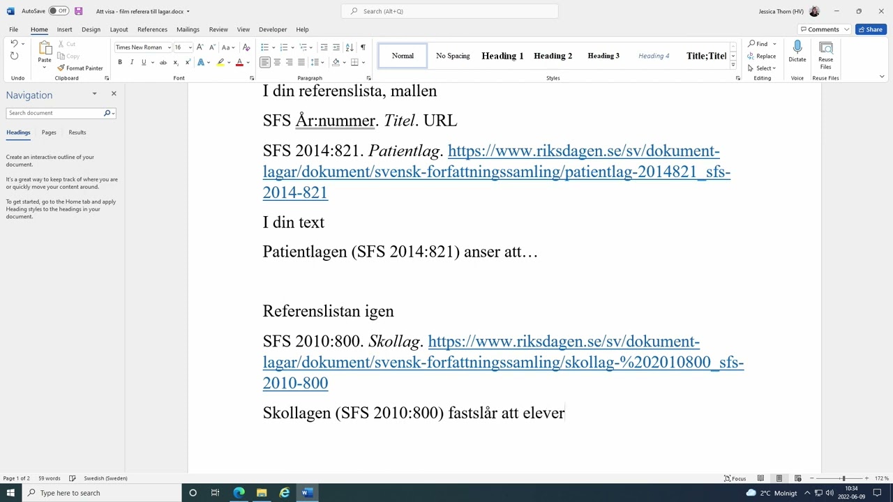 Referera till lagar - APA 7