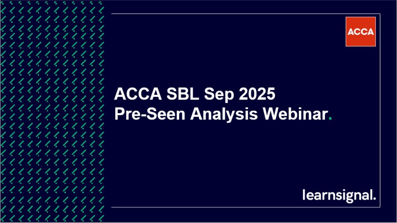 Menu Craft | ACCA SBL September 2025 Exam Preparation with Learnsignal