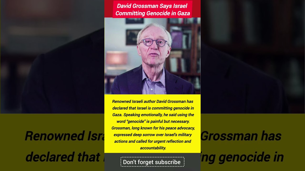 David Grossman Says Israel Committing Genocide in Gaza