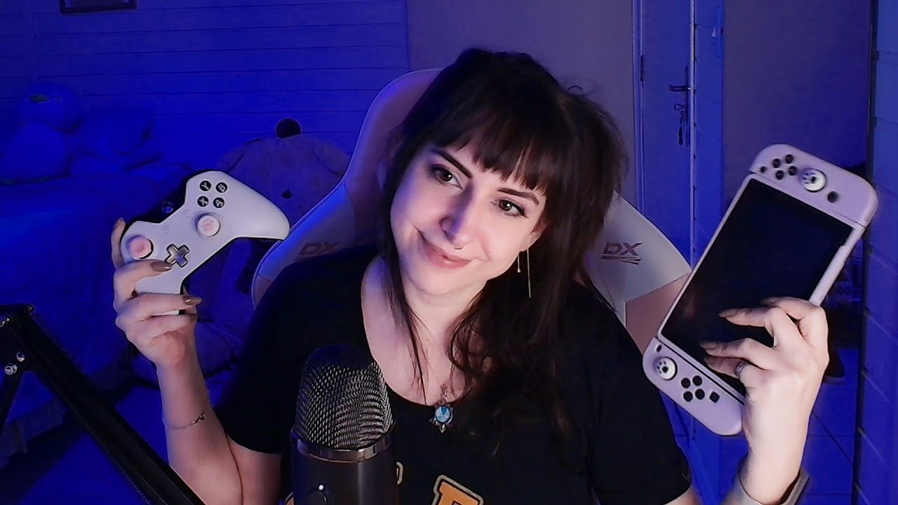 ASMR 👾 Falando sobre Games + gatilhos (controle Xbox, Nintendo Switch, etc)