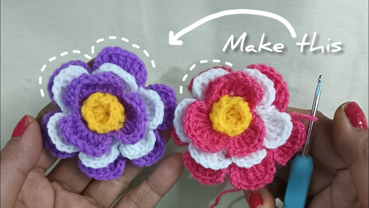 How to Crochet Flower Keychain 😍 || For Beginners 