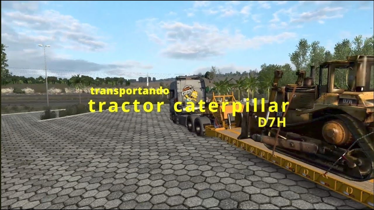 CATERPILLAR D7H TRANSPORTADO CON CAMIÓN SCANIA MAPA RBR