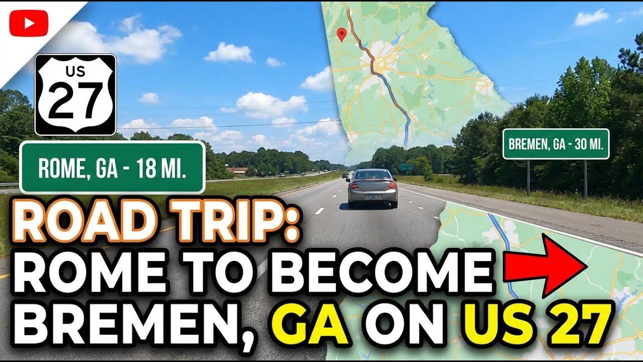 Driving from Rome to Bremen, Georgia on US 27