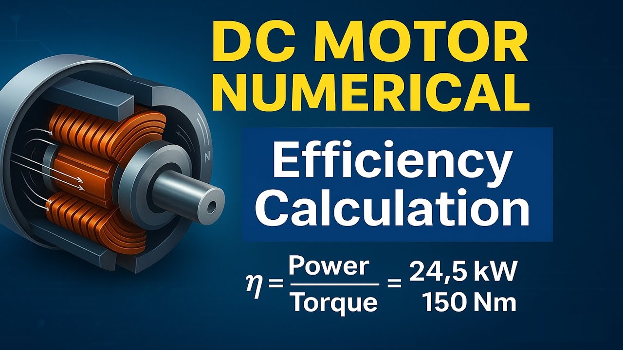 Numerical Solution of DC Motor | Efficiency Calculation Explained Step by Step