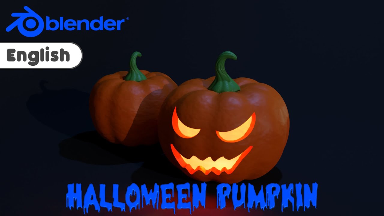 English 【blender3.4】Beginner Tutorial  Modeling Halloween pumpkin with blender Cycles  3DCG
