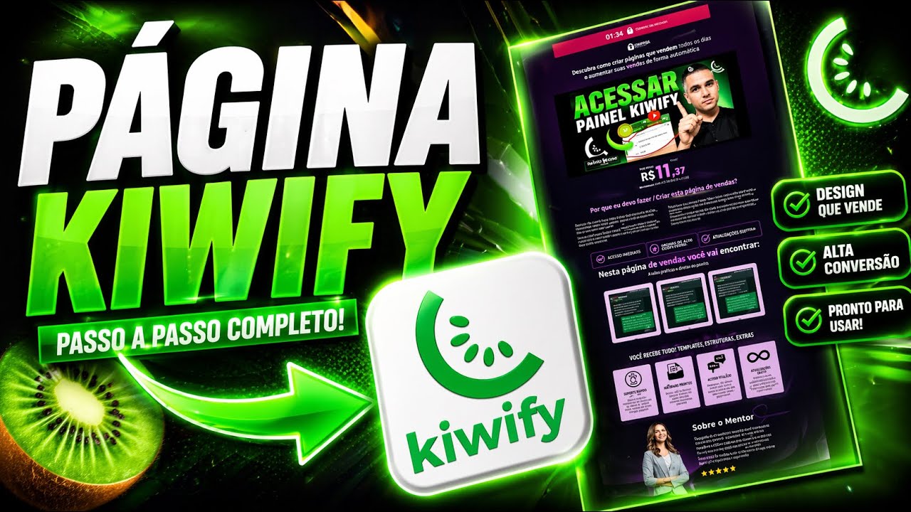 🥝COMO CRIAR P&Aacute;GINA DE VENDA KIWIFY 2025