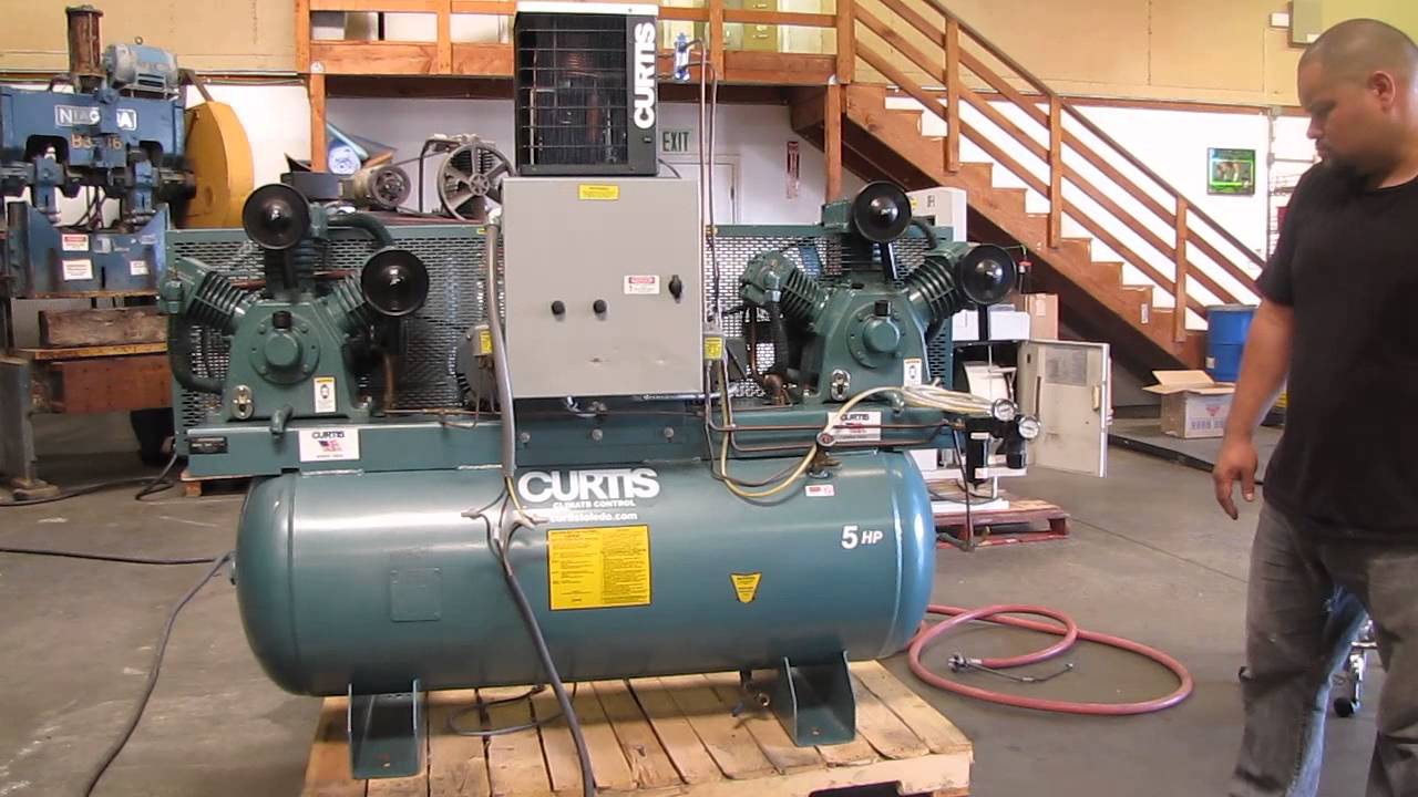 Curtis 10hp Dual Air Compressor with 120 Gallon Tank & Refrigerated Air Dryer