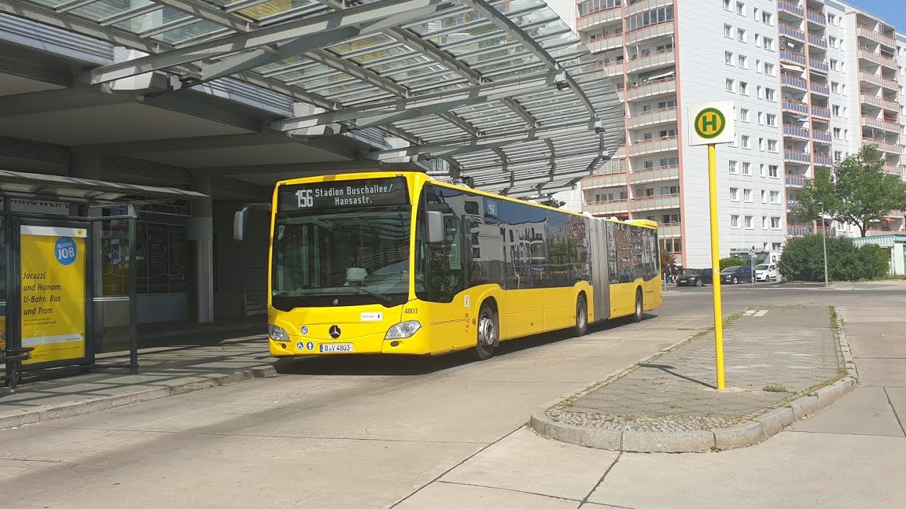 Berlin Bus|Mitfahrt im MB GN 18 auf dem 156 von S Storkower Straße bis Stadion Buschal./Hansastraße