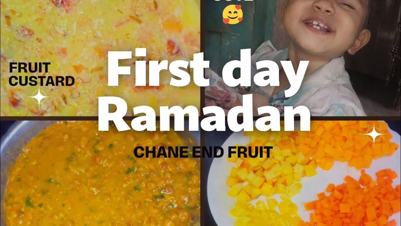 First Roza iftar special ✨ | fruit custard & chane | cute baby muments🥰❤️