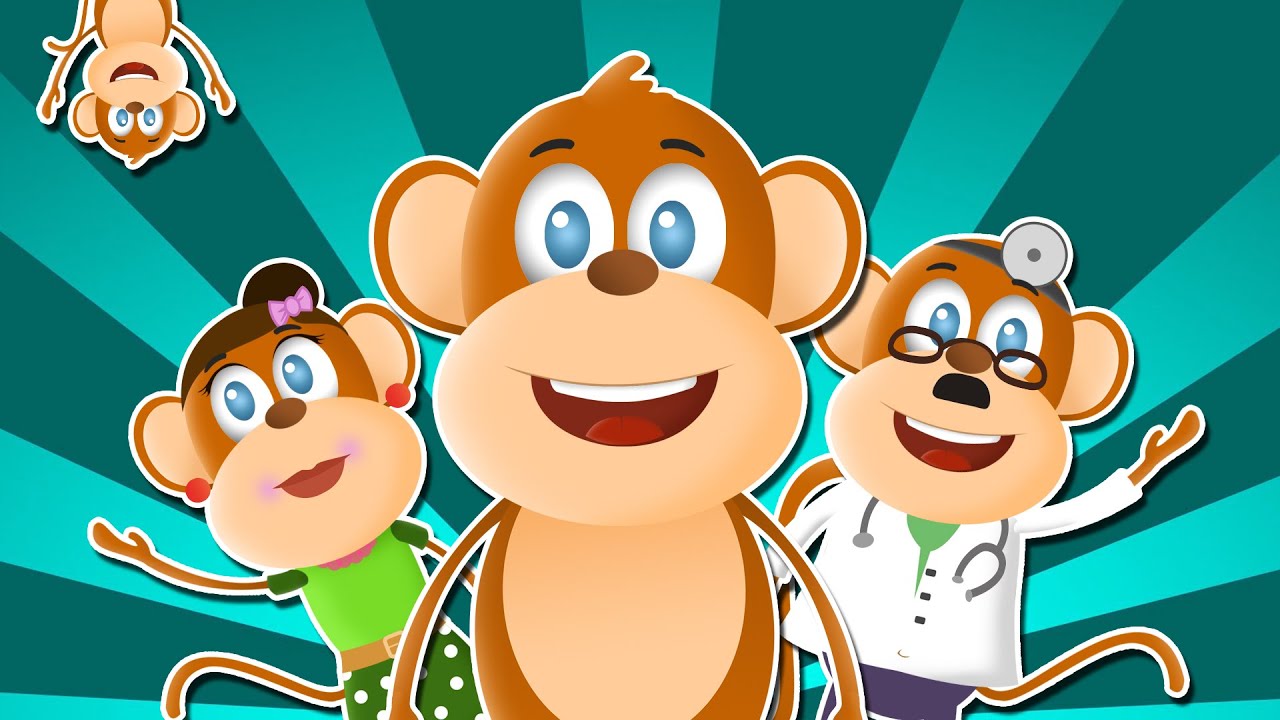 Five Little Monkeys Jumping on The Bed 🐵🐵🐵🐵🐵 | Nursery Rhyme with Lyrics | 5 Little Monkeys Song