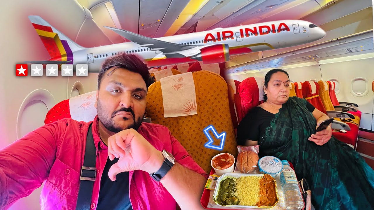 Our First Air India International Flight Experience 😨 Middle seat ke bhi paise lage Worst condition