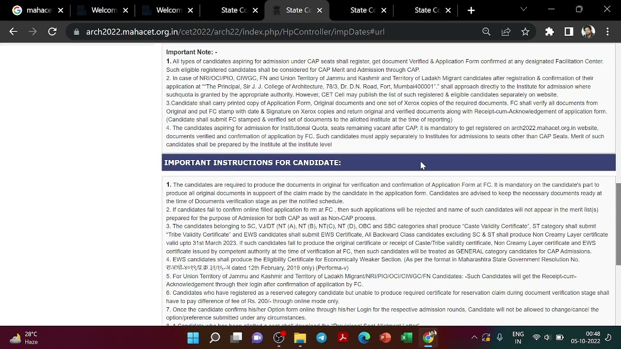 BArch Admission Started in Maharashtra on NATA 2022 Score | Complete CAP Process Explained