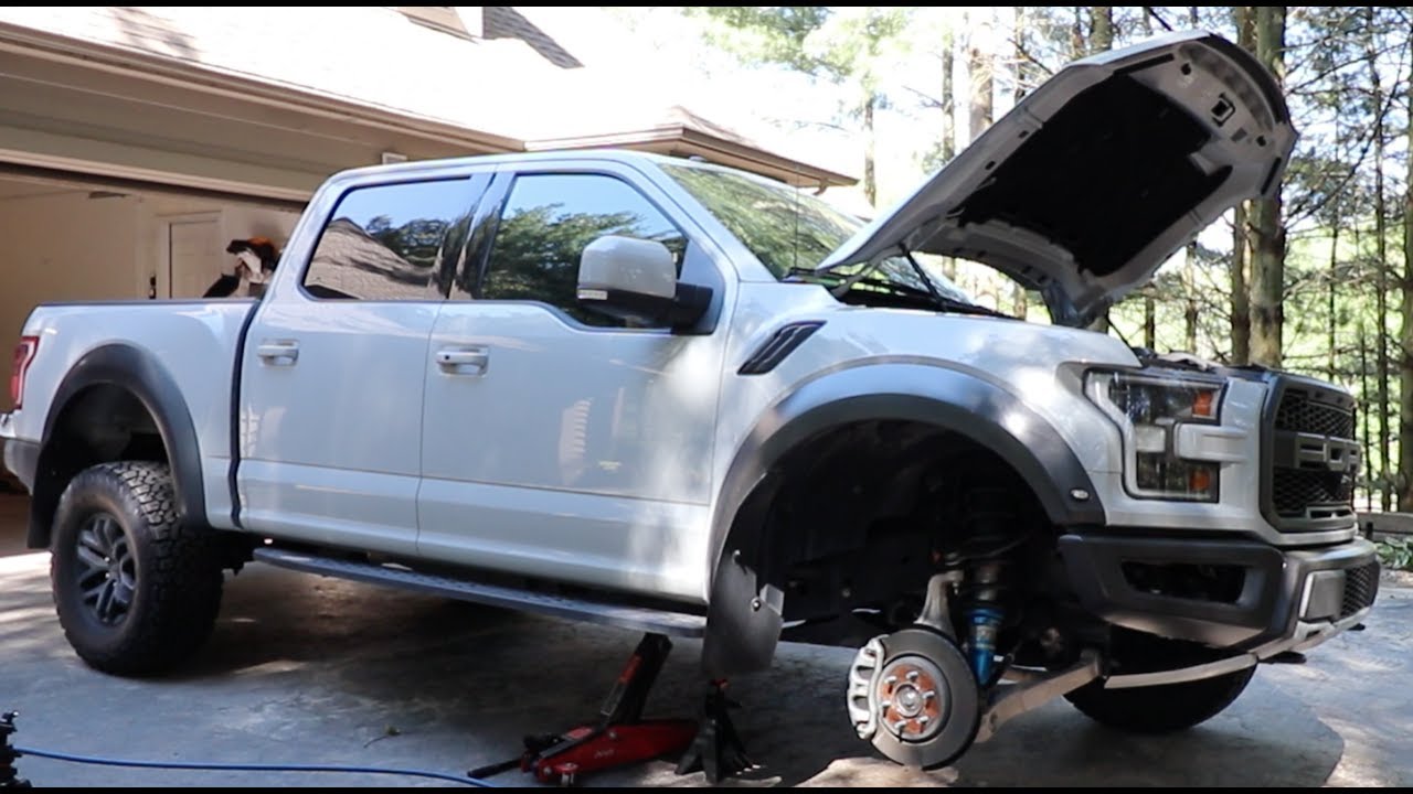 2017 Ford Raptor first upgrade RPG spring collar leveling kit installation