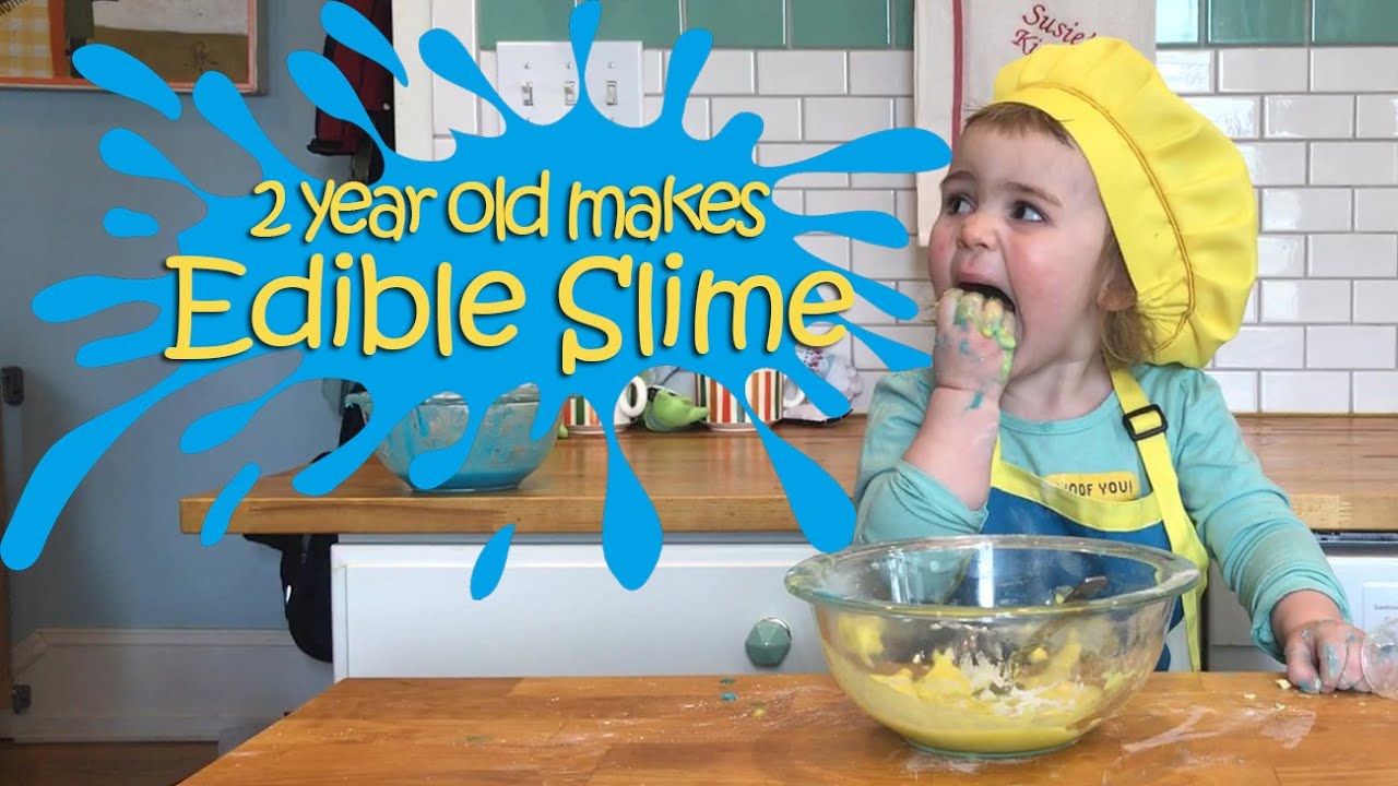 Two Year Old Susie Makes Fast and Easy Edible Slime: Susie's Cooking Show