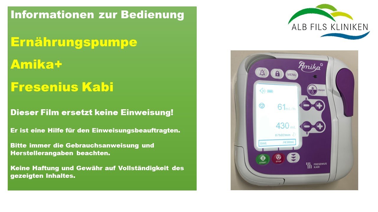 Informationsfilm Ernährungspumpe Amika+ von Fresenius Kabi