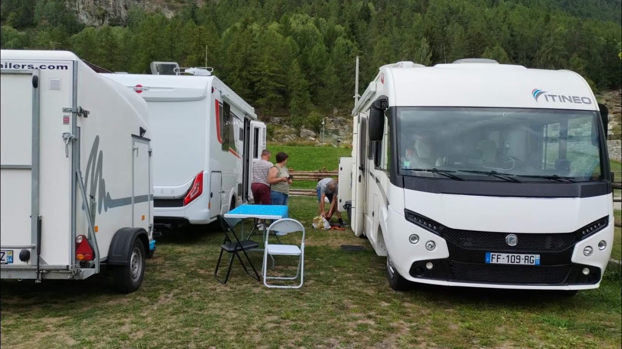 les vacances commencent direction l'Italie🚌🚌🍕🎭❤🏍🏍#camping-car#italie#vallée d'aoste#bionaz