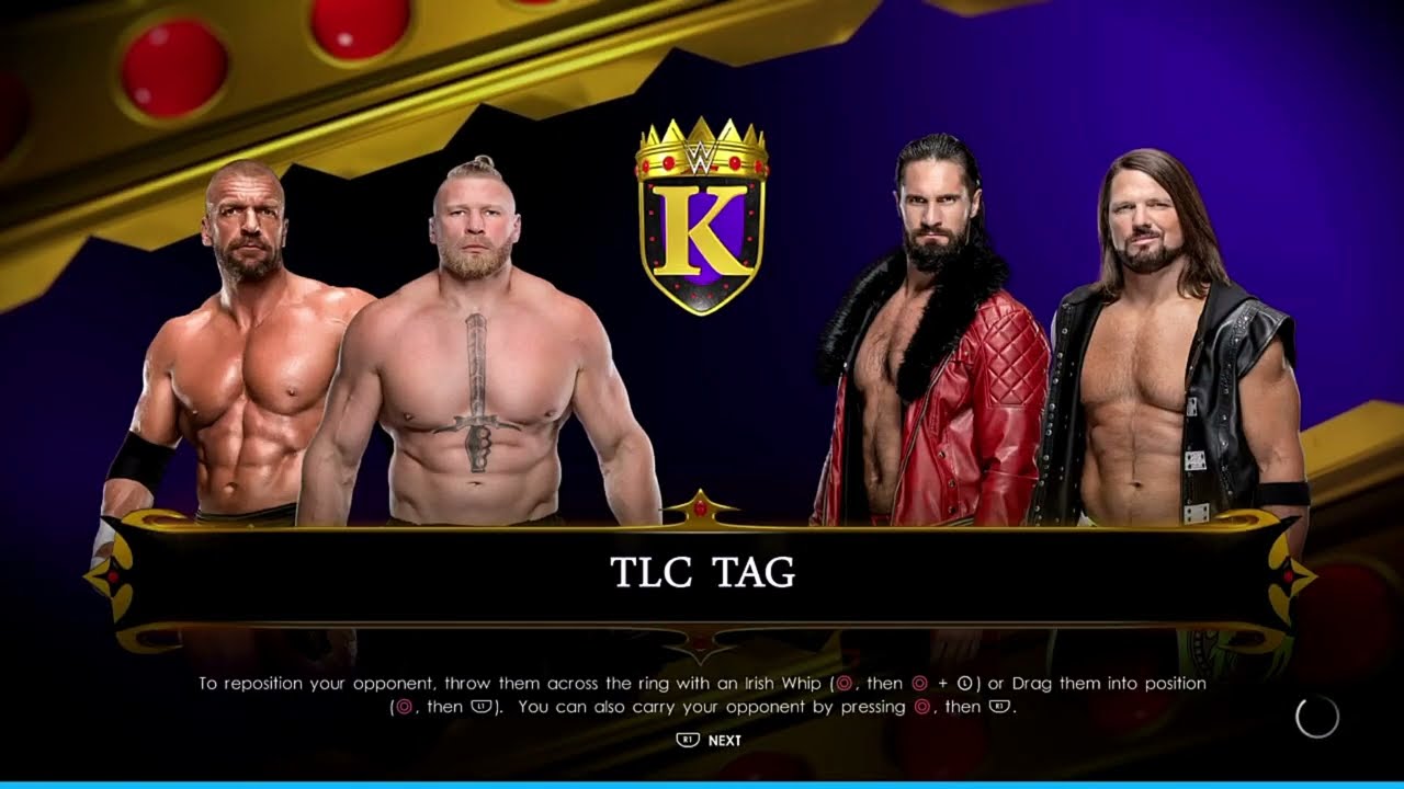 Ultimate WWE TLC Showdown: TripleH & Brock Lesnar vs. AJ Styles & Seth Rollins - The King's Pedigree