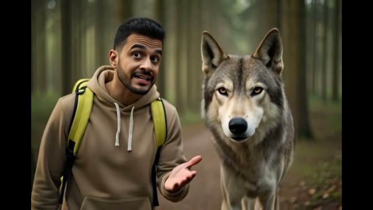 رسالة من البرية: حوار شيق مع ذئب اشياء تتعرف عليها أول مرة #animals  #jungle #viralvideo 