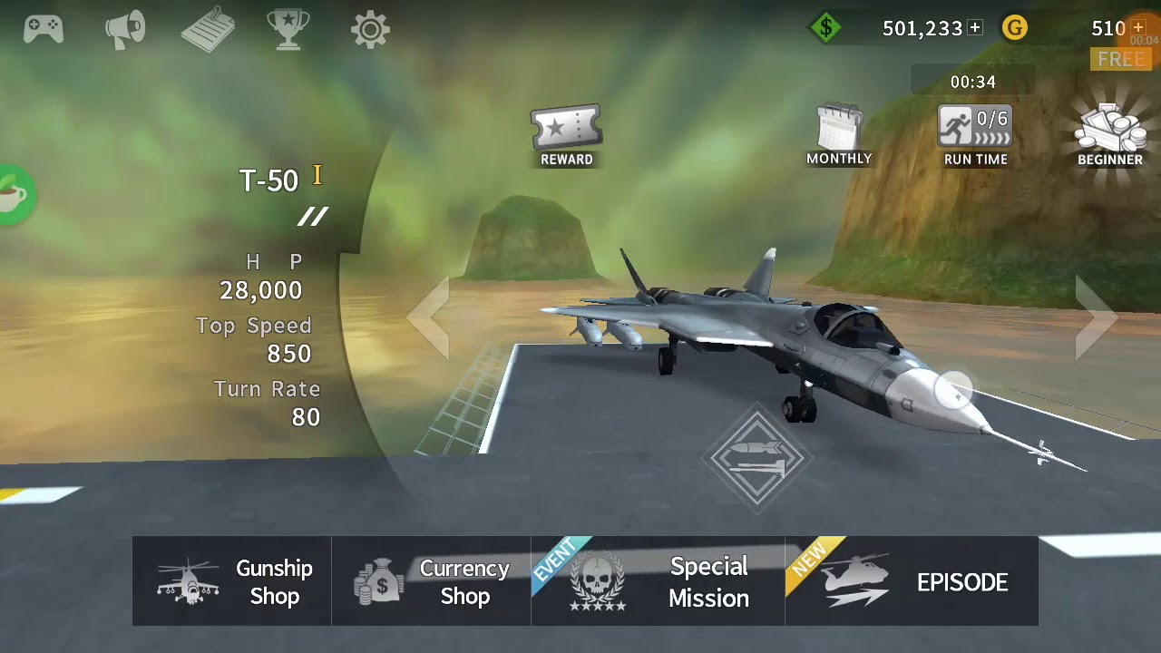 [Gunship Battle ] su 57/T50 aircraft destroy carrier mission