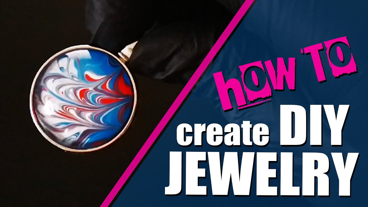 [Acrylic Pouring Jewelry] DIY Pendant with Dip Technique - Tutorial / How to