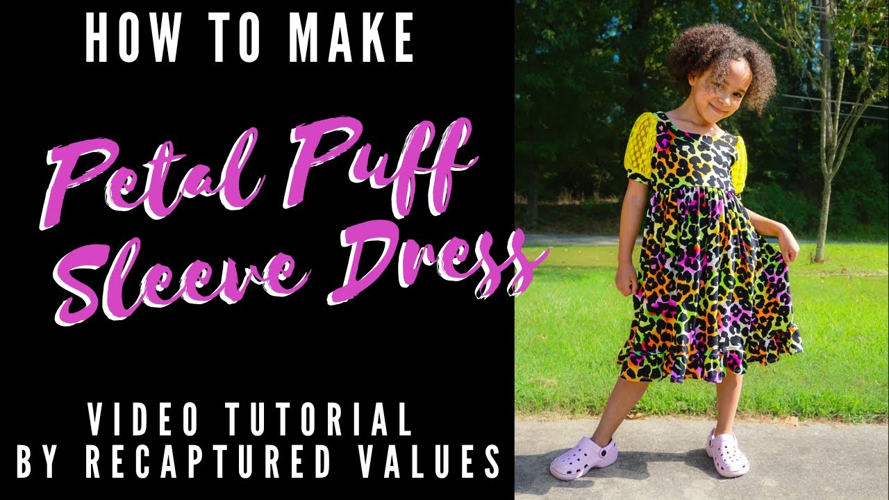 Easy DIY Fancy Puff Sleeve Kids Dress Tutorial